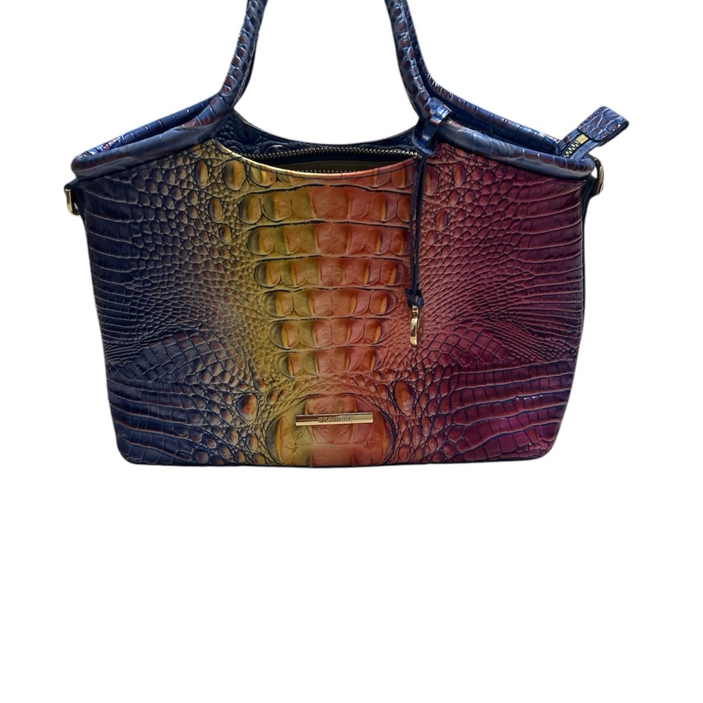 Brahmin Mini Bag in Blue and Pink with Crocodile Texture